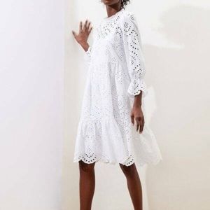 Banana republic white eyelet dress S